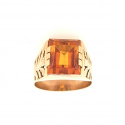 Pre Owned 9ct Yellow Sapphire Signet Ring ZX940
